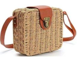 Bolsa palha sintética de praia quadrada Bolsa palha sintética de praia quadrada