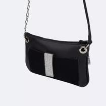 Bolsa Pampili Carteira Tweenie Strass Preta Bolsa Pampili Carteira Tweenie Strass Preta