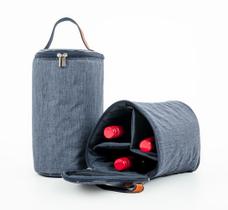 Bolsa Para 3 Garrafas Porta Vinho Wine Bag Cooler Cerveja Gin Champanhe Termica - PV3-JEANS