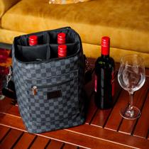 Bolsa Para 4 Garrafas Porta Vinho Wine Bag Cooler Cerveja Gin Champanhe Termica - PV4 - GRAY