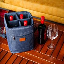 Bolsa Para 4 Garrafas Porta Vinho Wine Bag Cooler Cerveja Gin Champanhe Termica - PV4 - VÁRIAS CORES
