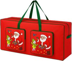 Bolsa para Árvore de Natal Grande até 2,70 m Organizador Impermeável com Zíper Duplo e Alças Reforçadas Saco de Armaze