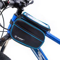 Bolsa Para Bicicleta Fixação Top Tube Impermeável Preto e Azul Tsw