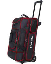 Bolsa para bolas de boliche DREAMZA para 3 bolas com rodas e bolso para sapatos Bolsa para bolas de boliche DREAMZA para 3 bolas com rodas e bolso para sapatos