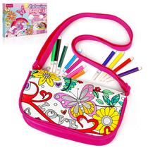 Bolsa para colorir Ambesi Color Your Own Bag com 12 canetas coloridas Bolsa para colorir Ambesi Color Your Own Bag com 12 canetas coloridas