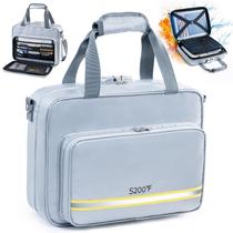 Bolsa para documentos à prova de fogo FRECOLSH 36 x 14 x 27 cm com 20 bolsos e cadeado Bolsa para documentos à prova de fogo FRECOLSH 36 x 14 x 27 cm com 20 bolsos e cadeado