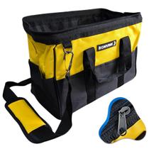 Bolsa para ferramentas de lona resistente 14 bolsos reforçada multifuncional alça de ombro grossa eletricista