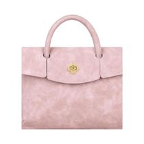 Bolsa Para Laptop Em Couro PU Rosa Para Mulheres, Impermeável, Grande Capacidade, Estojo Para
