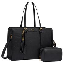 Bolsa para laptop LOVEVOOK, bolsa de couro vintage de 15,6" com bolsa
