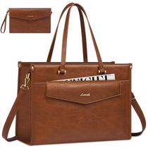Bolsa para laptop LOVEVOOK, bolsa para laptop de 15,6", couro impermeável