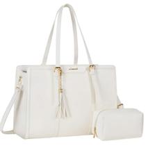 Bolsa para laptop LOVEVOOK em couro leve de 15,6 polegadas para mulheres