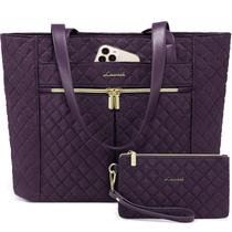 Bolsa para laptop LOVEVOOK para mulheres acolchoada com diamantes, roxa de 15,6 polegadas