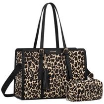 Bolsa para laptop LOVEVOOK para mulheres, bolsa de lona de 15,6" com bolsa