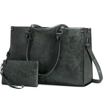 Bolsa para laptop LOVEVOOK para mulheres de 15,6 polegadas com porta USB verde escuro