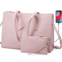 Bolsa para laptop LOVEVOOK para mulheres de 17,3" com bolsa embreagem marrom