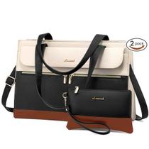 Bolsa para laptop LOVEVOOK para mulheres em couro impermeável de 15,6" Bolsa para laptop LOVEVOOK para mulheres em couro impermeável de 15,6"