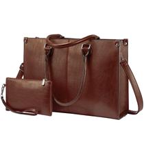 Bolsa para laptop LOVEVOOK para mulheres em couro vintage de 15,6"