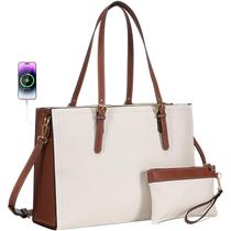 Bolsa para laptop LOVEVOOK para mulheres impermeável em couro PU de 15,6"