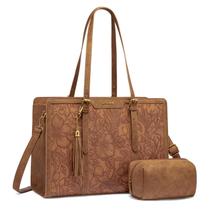 Bolsa para laptop LOVEVOOK Vintage Leather Tote 17.3" com bolsa