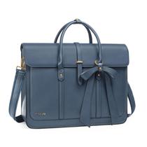 Bolsa para laptop MOSISO para mulheres de couro PU de 15 a 15,6 polegadas azul Bolsa para laptop MOSISO para mulheres de couro PU de 15 a 15,6 polegadas azul
