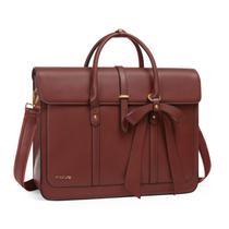 Bolsa para laptop MOSISO PU Leather 13-14 polegadas para mulheres marrom