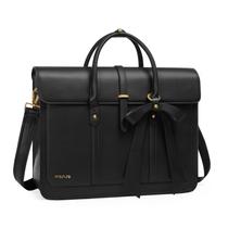 Bolsa para laptop MOSISO PU Leather 13-14 polegadas preta