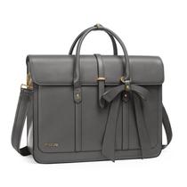 Bolsa para laptop MOSISO PU Leather 15-15,6 polegadas para mulheres cinza