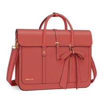 Bolsa para laptop MOSISO PU Leather 15-15,6 polegadas para mulheres Coral