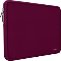 Bolsa para laptop Naukay 14", resistente à água, neoprene, vinho tinto