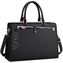 Bolsa para Laptop RAINSMORE Mujer 15.6 pulgadas Tote Negra Impermeable