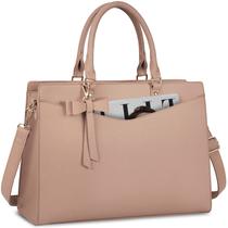 Bolsa para laptop RAINSMORE para mulheres, bolsa de poliuretano de 15,6 polegadas, impermeável, cáqui