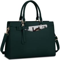 Bolsa para laptop RAINSMORE para mulheres, bolsa de PU de 15,6", impermeável, verde