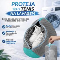 Bolsa para Lavar Tênis e Sapatos em Máquina Saco de Lavanderia Malha Protetora Anti Deformação Duhome