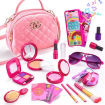 Bolsa para meninas WESAYEE com kit de maquiagem Pretend Play Bolsa para meninas WESAYEE com kit de maquiagem Pretend Play