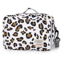 Bolsa para transporte de fraldas MOMIGO Baby Diaper Caddy Tote com estampa de leopardo Bolsa para transporte de fraldas MOMIGO Baby Diaper Caddy Tote com estampa de leopardo