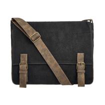 Bolsa Pasta Carteiro Lona Masculina Transversal Ombro Executiva Trabalho Notebook Resistente