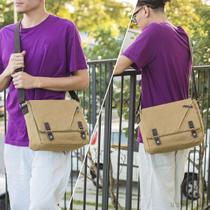 Bolsa Pasta de Lona Retro Mensageiro Masculino Ombro Transversal Escola Estudante Estilosa Moderna Trabalho