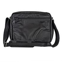 Bolsa Pasta Executiva Tiracolo Couro Bovino Unissex Para Notebook Noronha Black Preta
