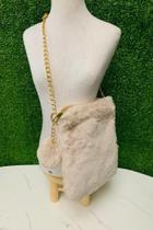 Bolsa Pelo Transversal Com Alça Dourada Com Ziper E Pompom 20CMX15,5CM 028