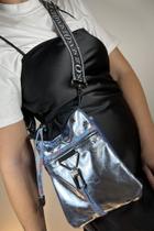 Bolsa Pequena Bag Pocket Plus Couro Legítimo Azul Céu Metalizado