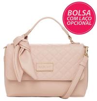 Bolsa Pequena com Detalhe de Laço e Matelassê - Rafitthy - Rosa Claro