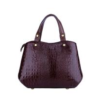 Bolsa pequena de couro croco Megan