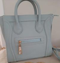 Bolsa Pequena em Couro Azul bebê