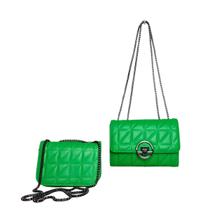 Bolsa Pequena Feminina De Mao Transversal Alça Corrente 2Pçs