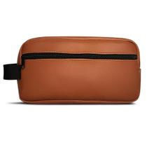 Bolsa Pequena Necessaire Feminina Material Sintético Cor Caramelo Multifuncional Bolsa Pequena Necessaire Feminina Material Sintético Cor Caramelo Multifuncional