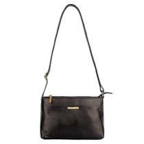 Bolsa pequena transversal de couro Iris preta Feminino