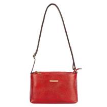 Bolsa pequena transversal de couro Iris vermelha Feminino