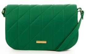 Bolsa Pequena Transversal Matelassê em PVC - Be Forever Rafitthy - Verde Glossy