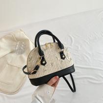 Bolsa personalizada de renda de palha para mulheres, bolsa crossbody de ombro costurada