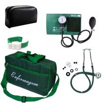 Bolsa Personalizada Esteto + Esfigmomanômetro Premium Verde